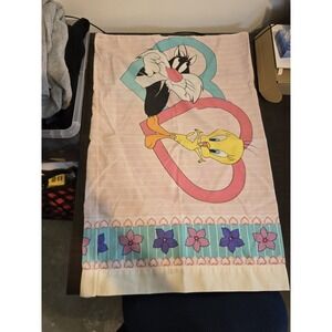 Vintage Looney Tunes Pillowcase 1996 Tweety Bird Sylvester Bugs Bunny Warner Bro